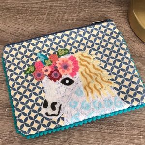 Unicorn Embroidered Zip Pouch